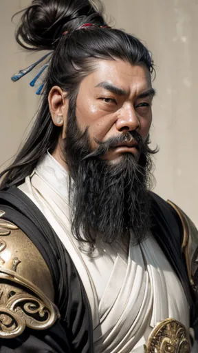 monochrome,oriental、(ancient chinese man in armor)、(ancient chinese hairstyle male)、as seen in the romance of the three kingdoms...