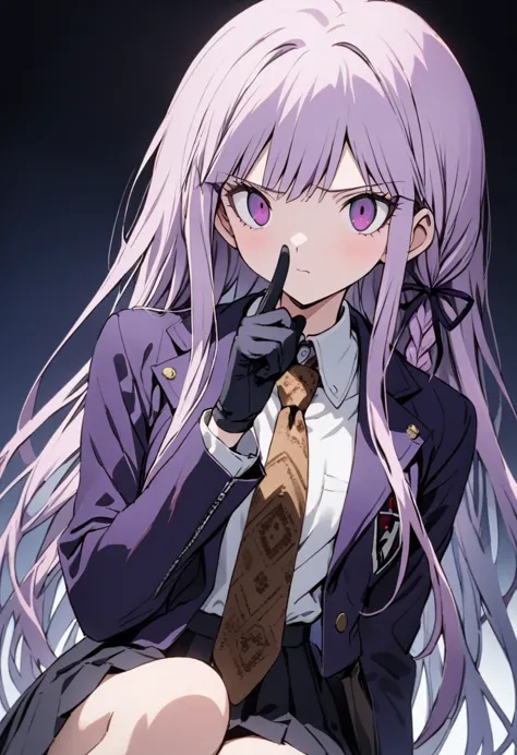 ((masterpiece,high resolution,highest quality,8k,detailed faces and anatomy))
(17-year-old girl,danganronpa,kyouko kirigiri,purp...