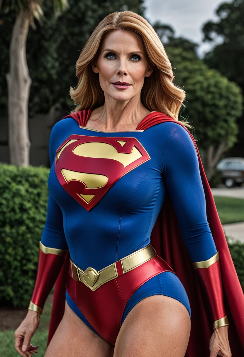 super old  Julie Hagerty Supergirl; HD. Photograph, ((realism)), extremely high quality RAW photograph, ultra detailed photograph, sharp focus, high resolution, (detailed skin:1,3),high quality, film grain, Fujifilm XT3,Highly Detailed, movie, (Cinematic Photo:1.3) of (Realistic:1.3), by John Byrne