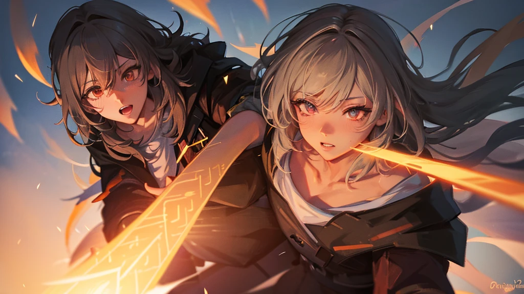 A beautiful anime girl with a black coat, holding a flame sword, in the style of Girls Frontline, a rogue anime girl, a female protagonist, a female action anime girl, Girls Frontline style, extremely detailed eyes and face, long eyelashes, beautiful detailed lips, detailed facial features, intricate coat design, dynamic pose, dramatic lighting, cinematic composition, vivid colors, high contrast, fantasy elements, digital painting, 8k, photorealistic, hyper detailed, masterpiece