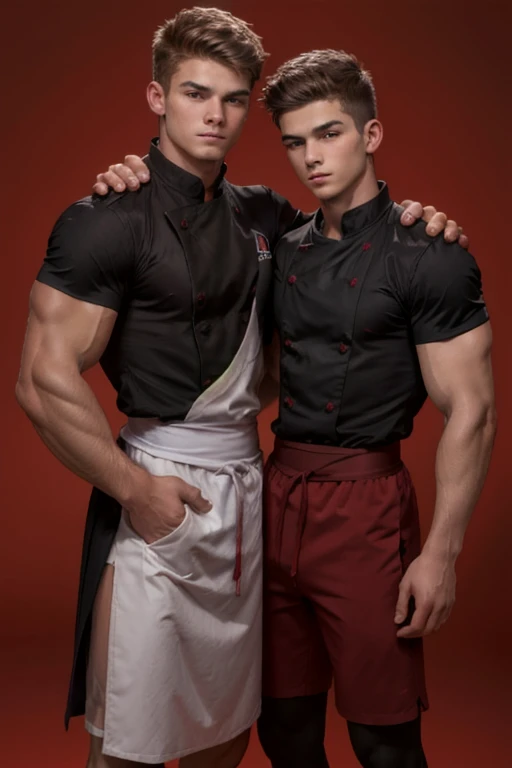 2hommes, mise au point du visage, 1 adulte costume cheveux noir peau clair yeux sombre grand muscle muscles , 1 teenager 18 years old high  brown hair very white skin brown eyes , Best quality, facial detail, red background detail, fond bokeh, deux jeunes hommes, a brown hair high school student, et l'autre cheveux noir garde du corps muscle, represents a forbidden relationship with two men,fond rouge,absurdes,chef-d&#39;artwork,high resolution,Complex and detailed,a Sigma male,sexy,muscle,strutting en plein air,Des yeux magnifiques,detailed face,pluie battante,en plein air,Illumination globale,Diffusion souterraine, drinking a cigarette schoolboy 