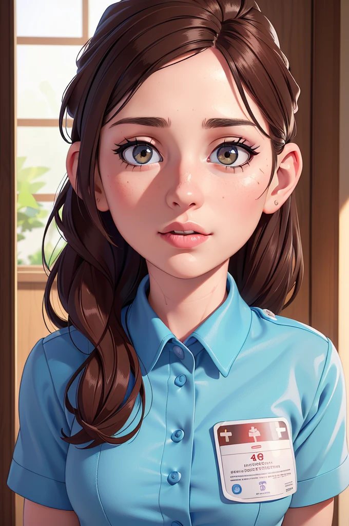 phothorealistic image of (a woman:1.1) A girl in a nurse uniform (from behind) (Best Quality,4k,8k,high resolution,Masterpiece:1.2), (realist,photorealist,photo-realist:1.37), ultra detailed, (professional:1.1) que incluande (a beautiful face) with (Extremely detailed eyes) and (beautiful detailed lips). the girl is seen (From a third person perspective:1.1), focusing on the (nurse&#39;s ass) in a (sexand:0.9) form. The nurse wears a (appropriate white uniform) with a (stethoscope) around your neck. The scene is (brightly lit) with (soft natural lighting) highlighting the girl and the nurse. The work of art must have a (realist) standle and vibrant colors to create a (natural) Atmosphere.