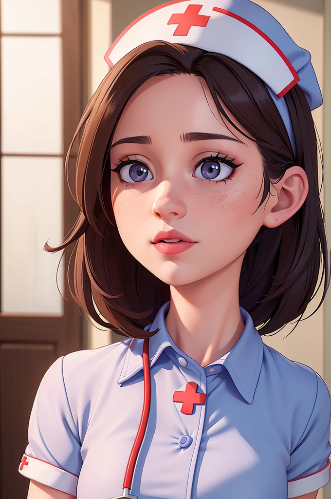 phothorealistic image of (a woman:1.1) A girl in a nurse uniform (from behind) (Best Quality,4k,8k,high resolution,Masterpiece:1.2), (realist,photorealist,photo-realist:1.37), ultra detailed, (professional:1.1) que incluande (a beautiful face) with (Extremely detailed eyes) and (beautiful detailed lips). the girl is seen (From a third person perspective:1.1), focusing on the (((nurse&#39;s ass))) in a (sexand:0.9) form. The nurse wears a (((wet sexual white uniform))) with a (stethoscope) around your neck. The scene is (brightly lit) with (soft natural lighting) highlighting the girl and the nurse. The work of art must have a (realist) standle and vibrant colors to create a (natural) Atmosphere.(((vulgar)))