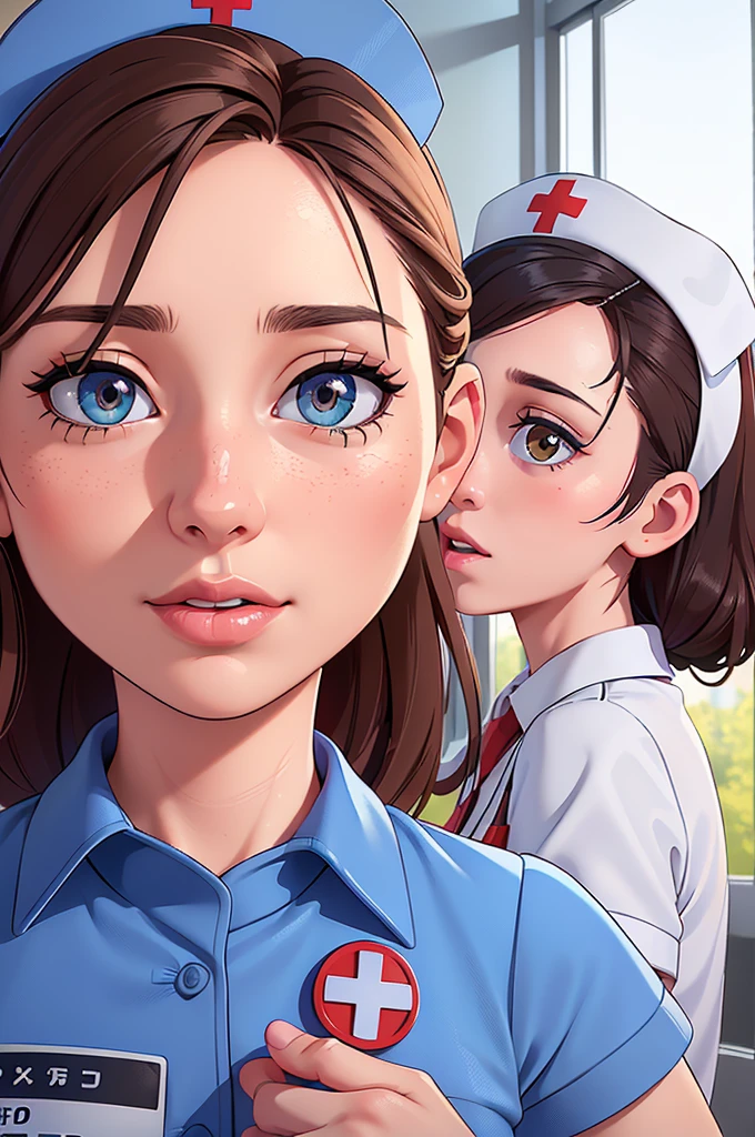 phothorealistic image of (a woman:1.1) A girl in a nurse uniform (from behind) (Best Quality,4k,8k,high resolution,Masterpiece:1.2), (realist,photorealist,photo-realist:1.37), ultra detailed, (professional:1.1) que incluande (a beautiful face) with (Extremely detailed eyes) and (beautiful detailed lips). the girl is seen (From a third person perspective:1.1), focusing on the (((nurse&#39;s ass))) in a (sexand:0.9) form. The nurse wears a (((wet sexual white uniform))) with a (stethoscope) around your neck. The scene is (brightly lit) with (soft natural lighting) highlighting the girl and the nurse. The work of art must have a (realist) standle and vibrant colors to create a (natural) Atmosphere.(((vulgar:1.1))), big cleavage