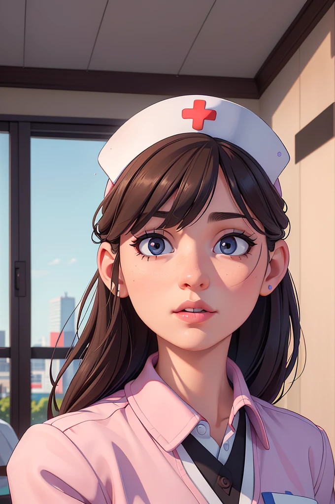 phothorealistic image of (a woman:1.1) A girl in a nurse uniform (from behind) (Best Quality,4k,8k,high resolution,Masterpiece:1.2), (realist,photorealist,photo-realist:1.37), ultra detailed, (professional:1.1) que incluande (a beautiful face) with (Extremely detailed eyes) and (beautiful detailed lips). the girl is seen (From a third person perspective:1.1), focusing on the (((nurse&#39;s ass))) in a (sexand:0.9) form. The nurse wears a (((wet sexual white uniform))) with a (stethoscope) around your neck. The scene is (brightly lit) with (soft natural lighting) highlighting the girl and the nurse. The work of art must have a (realist) standle and vibrant colors to create a (natural) Atmosphere.(((vulgar:1.1))), big cleavage