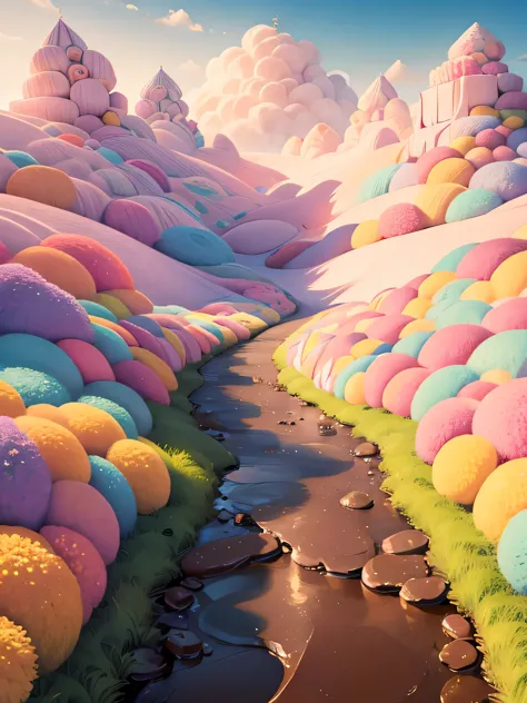 work of art, highest quallity, very detailled, 16K, ultra-high resolution, candy land, full background