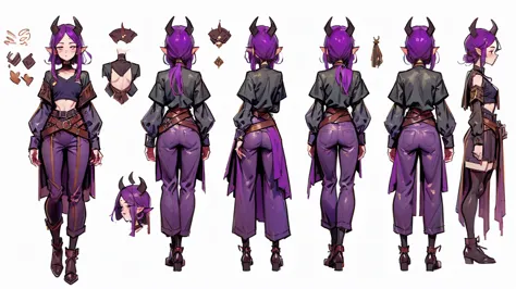(Masterpiece, best quality), detailed, 1girl, ((character concept art)), ((character design sheet, same character, front, side, ...