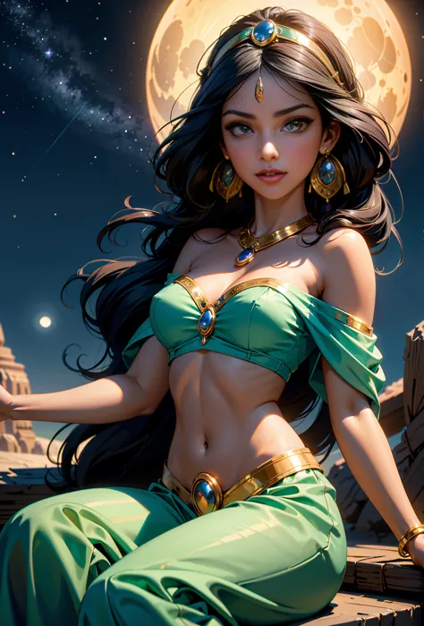 princess jasmine, jasmine, disney characters, best quality, (masterpiece:1.2), high quality, highres, (hyper detailed), (portrai...