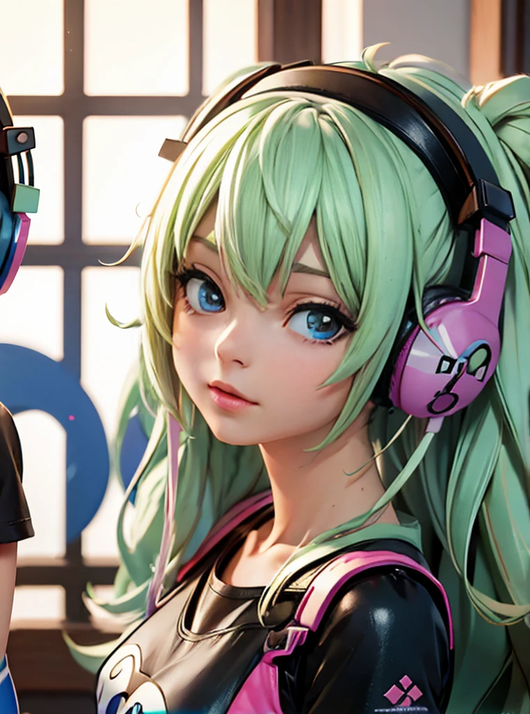 anime, two girls with headphones and a t - shirt that says stay, kantai collection style, anime girls, anime style 4 k, pixiv 3dcg, ig studios anime style, artgerm 4 k, anime artstyle, high quality anime artstyle, artgerm and atey ghailan, ahegao, range murata and artgerm