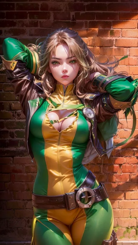 a woman in a green and yellow costume holding a green and yellow arrow, rogue anime girl, artgerm style, extremely detailed artg...