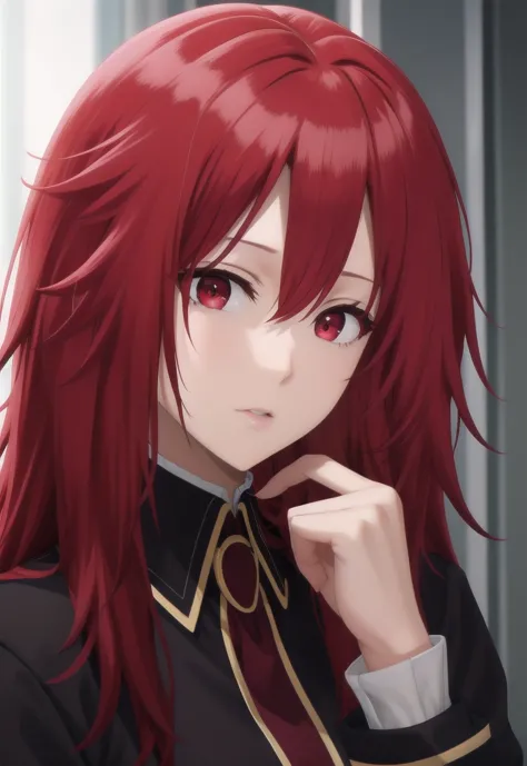 best quality, red hair,red eyes,masterpiece, highres, solo
