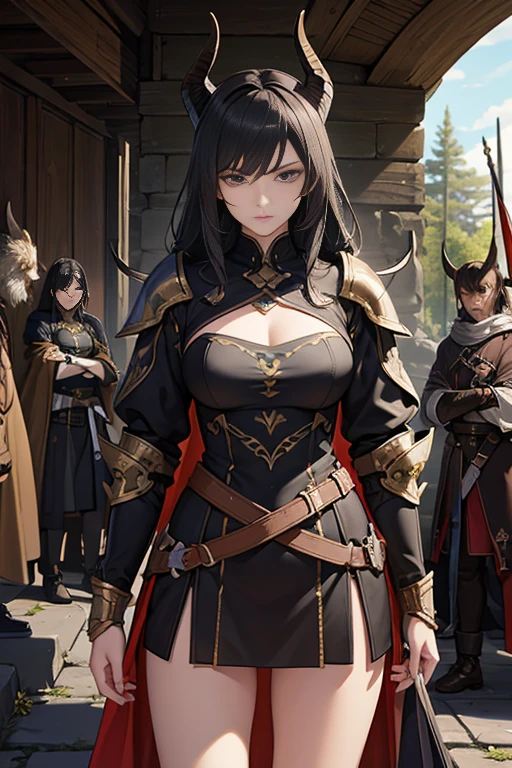 Highest quality, Official Art, masterpiece, Fabric Shading, High resolution, Very detailed, colorful, Best details, Fantasy, Money & Black Battle Armor, wearing Money battle helmet, 1 human female, Age 25, Three Boy Thieves, Multiple horny bandits, Fear and anxiety expression, Standing on the stairs, Inside the cave, Dark brightness, Choppy Hair, Large Breasts, skinny, Surrounded by a horde of bandits:1.9、Thief in Heat, I feel like I&#39;m being attacked, Mysterious atmosphere、Camel Toe:1.3, Recall, Ground Level Shot:1.9, Combat Stance,