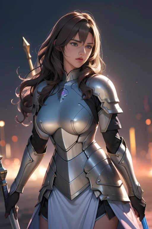 Female Paladin, whole body:1.9, Beautiful Face, Brown Hair, wavy hair:1.3, , , Blue and white pink Muv-Luv`s style armors, Large two-handed mace, Soft lighting, Ultra-fine detail, photo Realistic, World of Warcraft, Highest quality,Very detailed,Realistic,(Female Paladin),(((Intense Battle)))),(Dramatic lighting),((((battlefield)))),(Sharp focus),(Paladin&#39;A look of determination),(Thick armor),(Wielding a weapon),(Forest Background),(Epic clash),(flying debris),(martial arts),(Body movements),(High resolution textures),(Emotionally-charged combat),(Powerful Hits),(Tense atmosphere),(Fierce confrontation),(Action-packed),(Vibrant colors),(Dynamic pose),(Fearless),(Heroic Battle),skinny, (Warrior battle cry),(intense energy),(Paladin&#39;Victory of),(Sweat and Blood),(rippling muscles),(Hand-to-hand combat),(Paladin Dexterity),((Battle scars)),(Paladin Battle Cry),(Paladin fighting stance),(Awe-inspiring),(Detailed facial features),(Female Paladin's determination),(((Epic battle scenes:1.3))