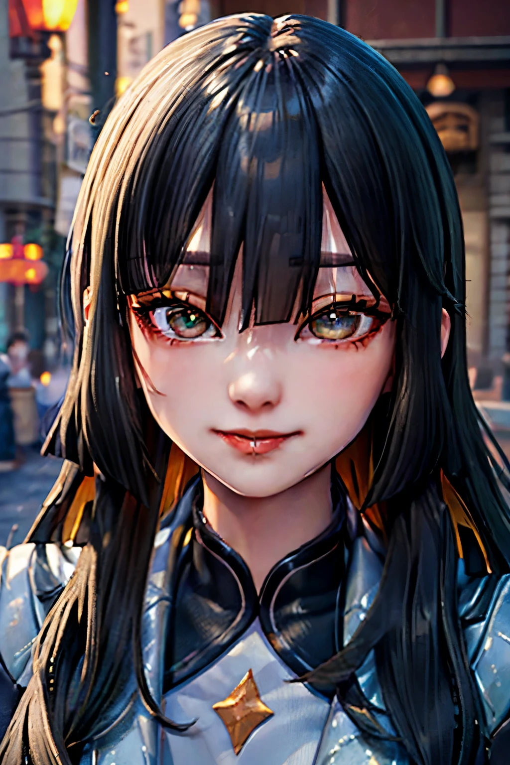 ((highest quality、masterpiece、shining eyes、detailed))、1 cute girl、beautiful face、1girl、young girl、 solo、long hair、cute bangs、elegant、Isometric light、4k 