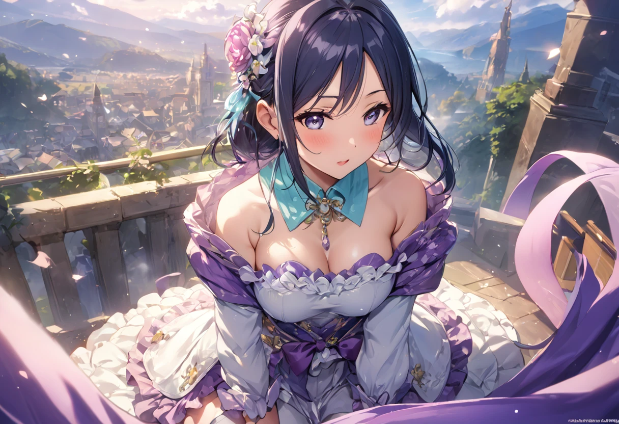 Love Live adult Kanan Matsuura, masterpiece, highest quality, gloss, fantastic background, attire randum, desire