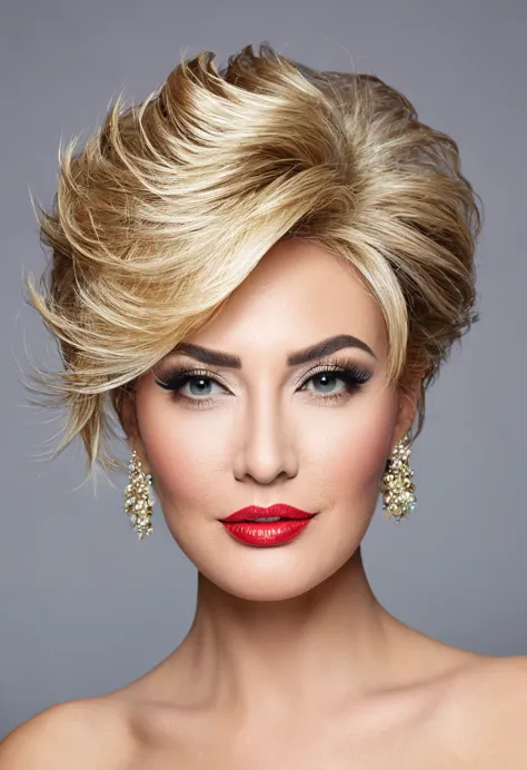 A Beauty woman with Donald Trump hair style