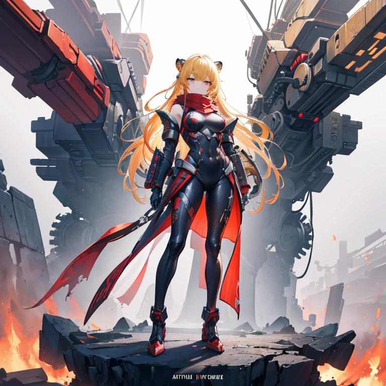 (best quality),masterpiece, Very beautiful girl, Very detailed, Amazing, fine details, official art, Super detailed, High resolution, A girl stands in front of a tiger, (Taoism), Beautiful and meticulous girl, There is light on the face, nobody, Flowing blonde hair, Mechanical Lady, Mechanical Armor, water, Armored, Pink mech, Honey Mecha, Machinery,burning city, broken streets, ruins,Motorcycle Friends,horizon,(whole body:0.8),upper bust_Body,,Taoism,flower,Long Er,Bathyscaphe，Tarot，(masterpiece, highest quality), (Detailed Hair), Very detailed, Anime Style, whole body, alone, Concept Art, Science Fantasy Combat Girl, Neck-length black and yellow hair, Golden Eyes, His right hand has been modified into a deadly cybernetic claw.. Cyber Kimono, Torn red scarf, Cyber Horned, Wearing tabi socks, White Background, whole body, Standing in the wasteland,
