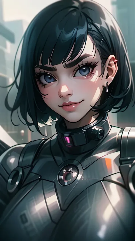 black hair, longeyelashes, solid circle eyes, light smile, ccurate, straitjacket, chains, collar, beautiful face, ultra high res...