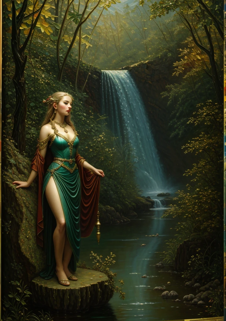 (masterpiece, best quality:1.2), (((oil painting:1.4))), 1girl, solo,  (masterpiece, ultra quality, high resolution, 8k, intricate: 1.2). female elf, looking at viewer, flowizng cloths and silver amor, the silent forested, mysterious, fantasy art, Donato Giancola, craig mullins, parth, masterful strokes legendary, high detail, masterpiece, detailed face, super detail, high details, high quality, award winning, best quality