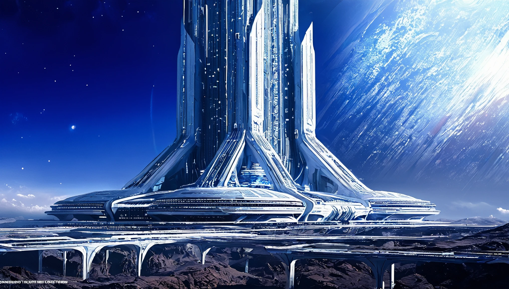 Megaestrutura Torre Fantasia Sci-Fi Universo de alta qualidade