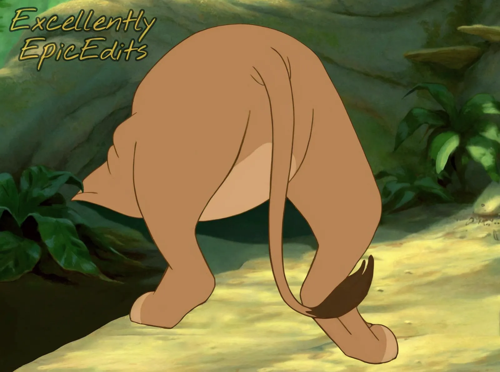 a close up of a cartoon of a lion with a long tail, disney's bambi cat, don!!! bluth!!!, don!!!! bluth!!!!, don bluth!!, don blu...