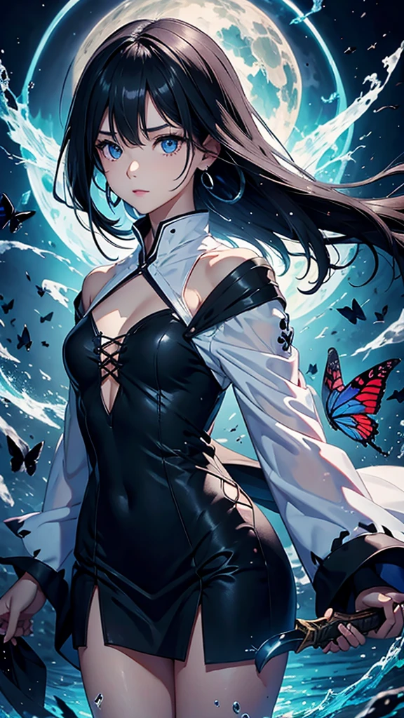 (White heir Shot heir Whole body)
((Girl Have a Sword))
Death Clothes Dress 
((Grim Reaper A Girl))
(((Black Butterfly On the Hand)))
Shiny earrings　
Catch the wind Ligh