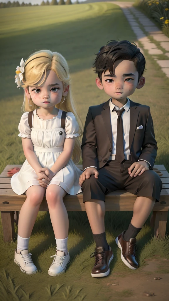 quelques enfants sont assis ensemble sur l&#39;herbe, couple adorable, avec un joli look, garçon et fille, mignonne belle, très belle photo, garçon fille romance traditionnelle, dessin animé mignon, Romantique!!!, Les amoureux, image émotionnelle, charmant et mignon, Romantique couple, Mignon et adorable, image très claire, attractif, magnifique mignon, couple, pose de couple, l&#39;amour vrai, Aww