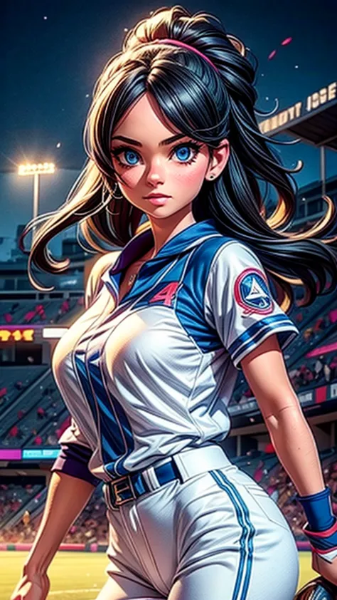 a female baseball player, head sliding, crossing play, beautiful detailed eyes, beautiful detailed lips, extremely detailed eyes...