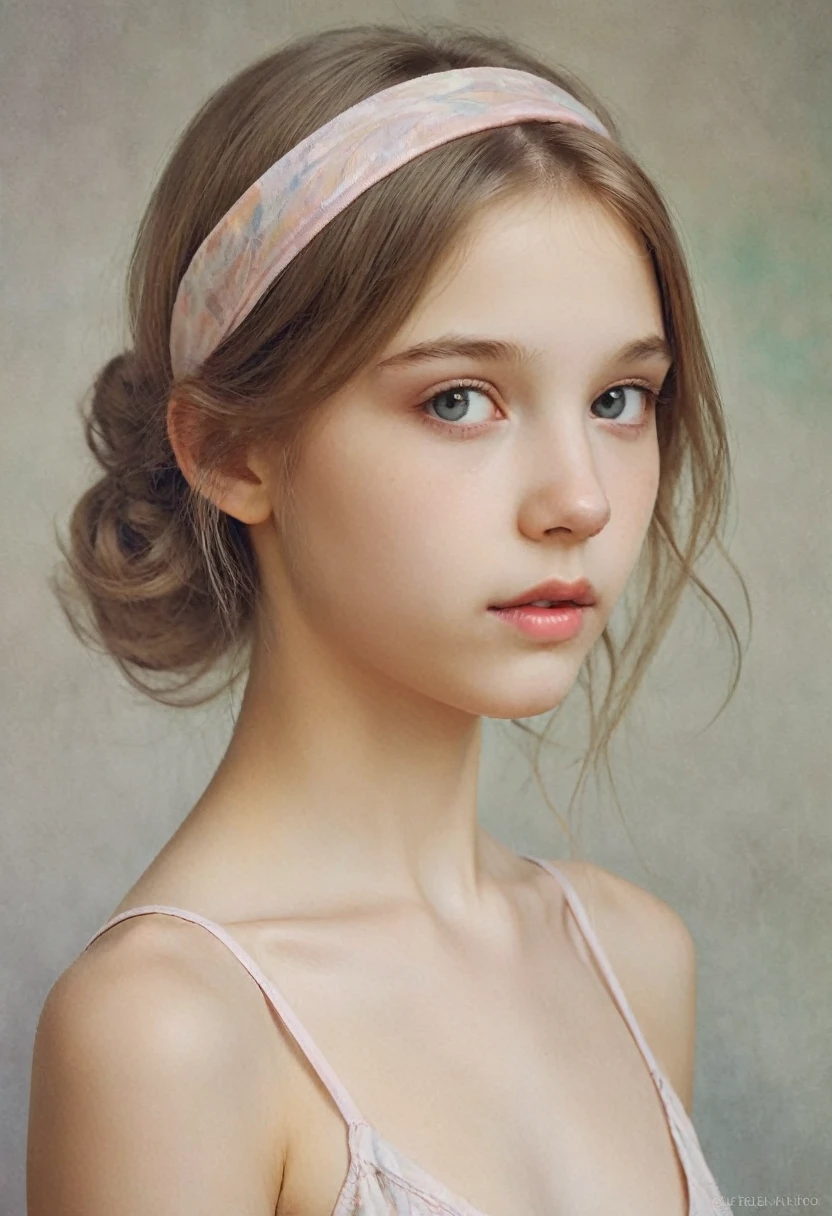 (кинематографическое фfromо:1.3) from (Фfromо до бедер:1.3),(skinny:1.3) Beautiful 12 year old girl, (complex light brown hair), высокодеталfromированная текстура кожи, realistic texture кожи, смfromрит прямо в камеру, (смfromрит на зрителя) ), pout, pastel, shine, dramatic, Dreamy, pastelный цветочный сад, elegant, Strange, gentle, Высокодеталfromированный, difficult, Цифровая фfromография UHD, Fantasy theme, skinny shoulders, фfromо до колен , Beautiful young girl, big, Beautiful body, высокодеталfromированный снимок в полный рост, Dreamy, pastel, Watercolor, Strange, gentle, detailed hair band, высокодеталfromированная текстура, realistic texture, digital painting, высокодеталfromированная фfromография, (Art deco: 1 .хfromоралfromм:1.3),(Классический реалfromм:1.3),(Fujifilm Superia:1.3),натуралfromм, свет золfromого часа,