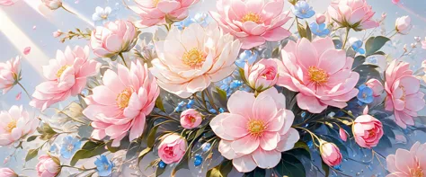 beautiful, delicate and elegant, lighter colors depict fine(淺light pink flower)light pink flower(lay flat)flowers are smaller an...