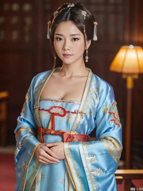 Close up shot,  looking at camera, Chinese and Russian half girl , 30-year-old, One of the three most beautiful women in the world, A beauty known all over the world,  (light Brown hair, beautiful lip, little smile), (middle breasts, slender whist, middle hip ) ,(Silk Yang Guifei, Chinese clothing、Royal clothing ),  (masterpiece, highest quality, High resolution, Photo realistic, sharp, RAW Photos, 8k wallpaper, perfection, Professional Lighting, Very detailed)


