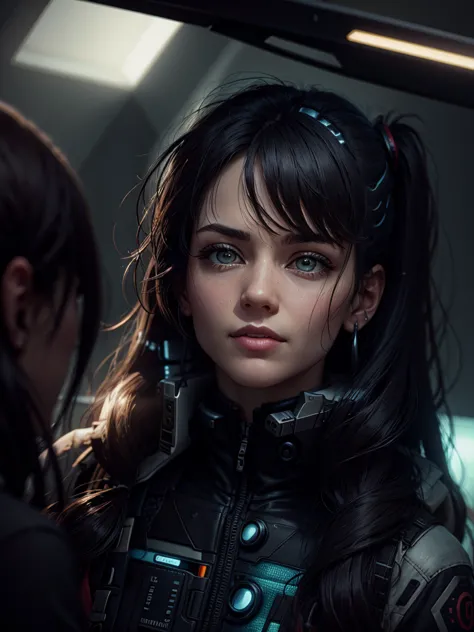 Change background ultra realistic image cyber punk realistic face
