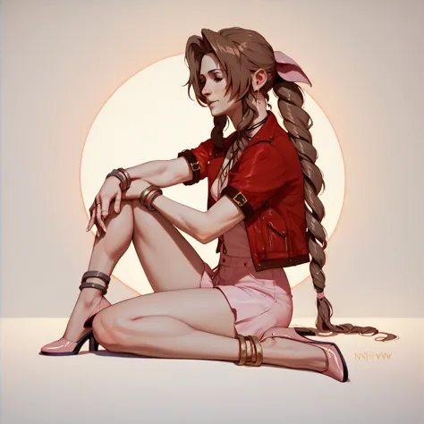 (best quality), (very aesthetic), (ultra-detailed), (best illustration),Aerith in heat,nsfw,full body