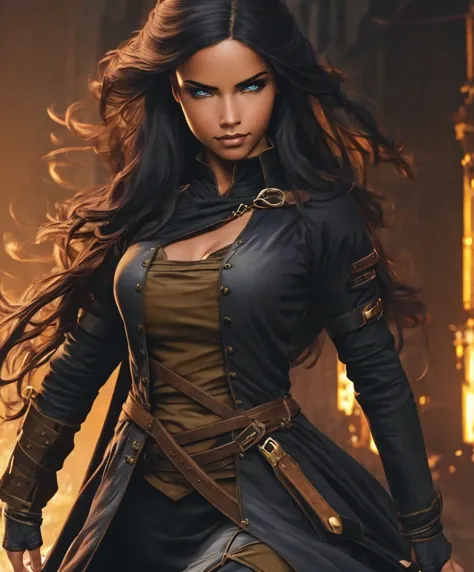 (((Single character image.))) (((1girl))) (((Dressed in medieval fantasy attire.))) (((Solo))) (((Generate a darkly sexy female ...