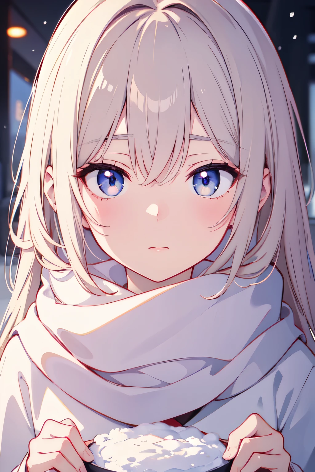 anime,masterpiece, accurate, textured skin, best quality, highres, super detail, 8k,A cozy moment in the snowy winter, high detailed eyes,focus eyes