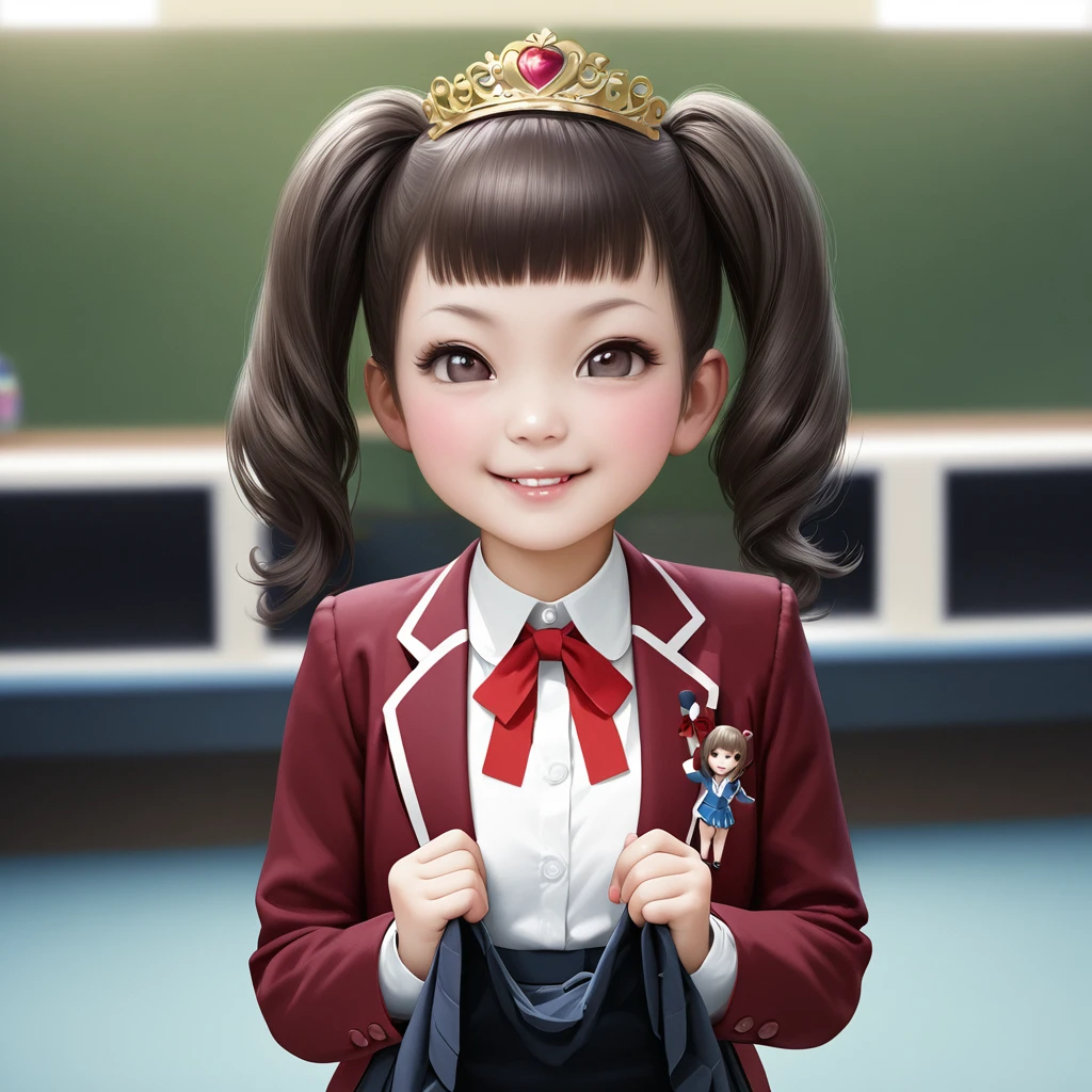 smile、idol、Primary school students、Chibi Character、skirt lift、underwear、whole body、Realistic、８K