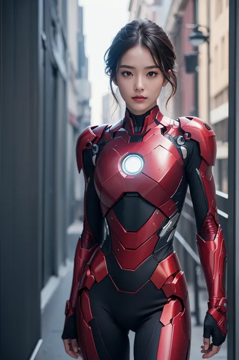 full body, powered suit like Iron man, NSFW,((Best Quality, 8k, Masterpiece:1.3))), Crisp Focus: 1.2, (Layer Cut, Big:1.2),Beaut...