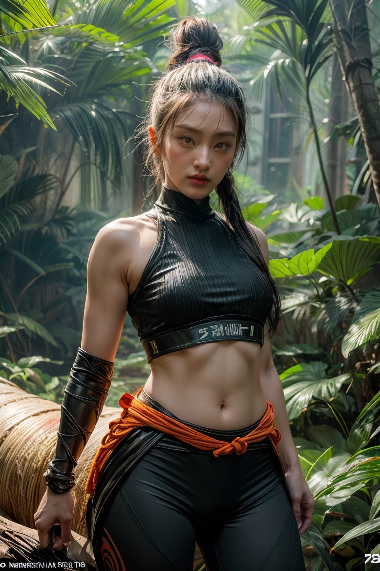 bamboo forest background，A look of determination，colorful vivid octane render, cybernetic and highly detailed, loba andrade from apex legends, created in unreal engine 5, made in unreal engine 5, trending on unreal engine 5, Antique portraits, Martial arts fantasy style 8k octane rendering, rendered in unreal 5, rendered in high octane