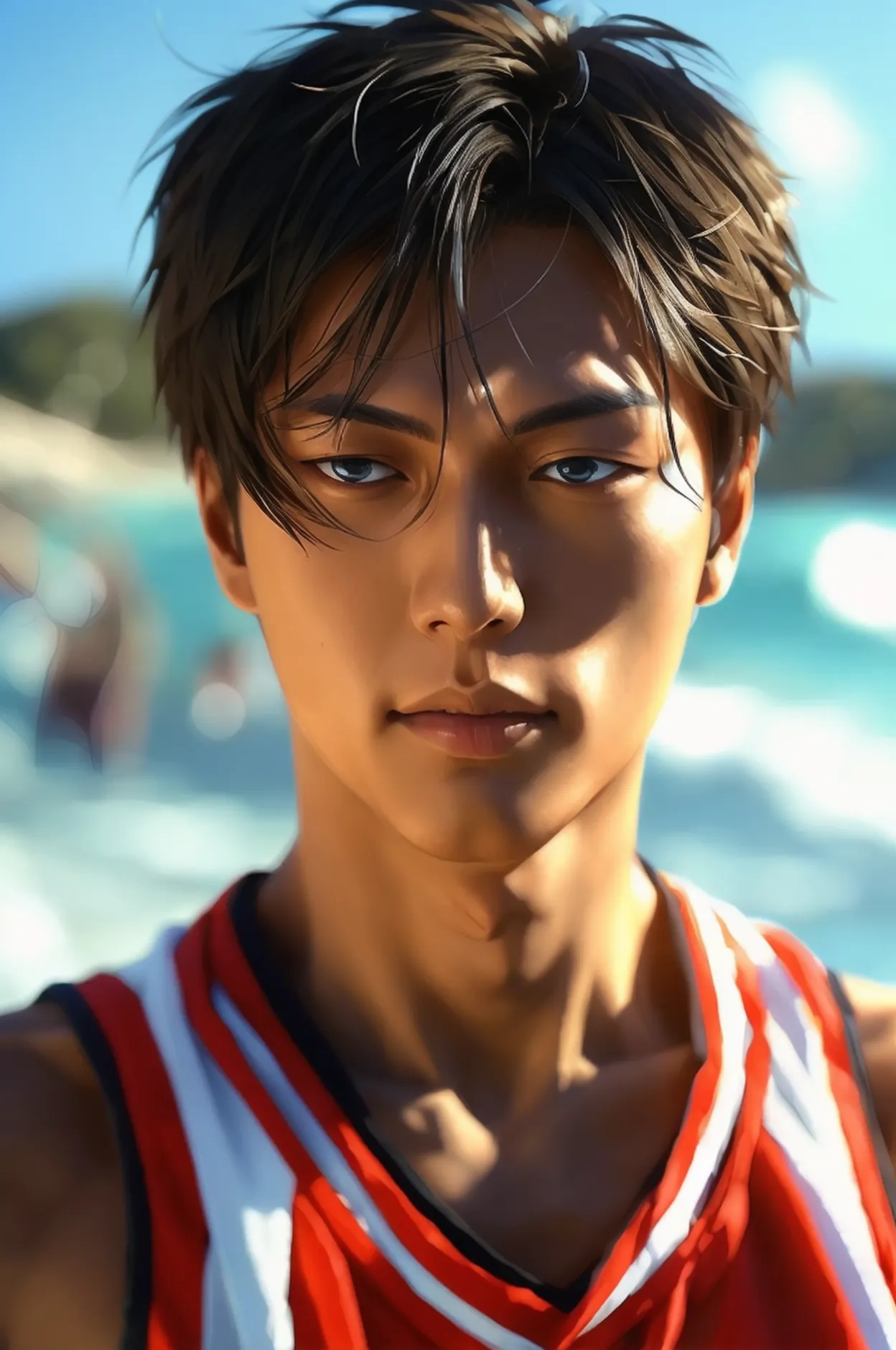 handsome aomine daiki ,beach