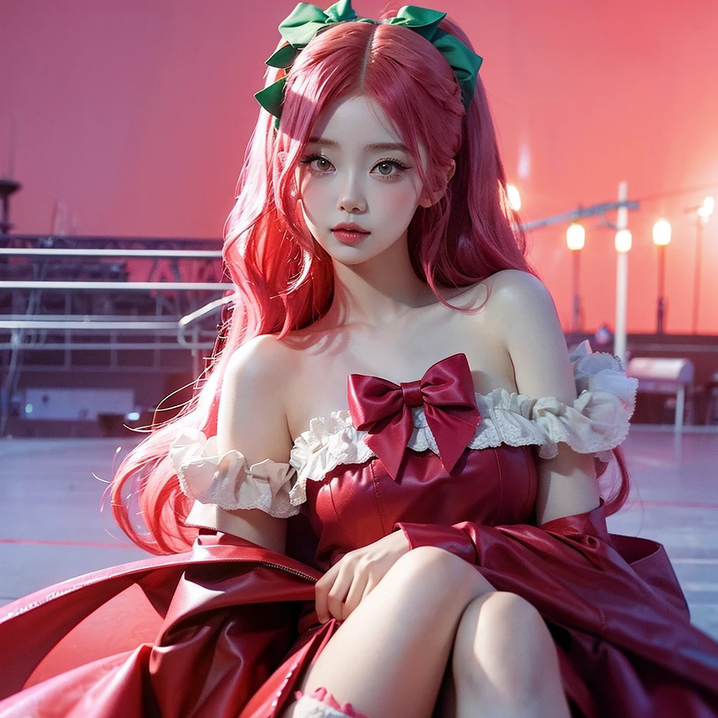 
Garota girafa com cabelo rosa sentada em um campo de morangos, Bela Delfina, peruca vermelha, Cosplay de garota de anime, boneca barbie anime, garota de anime na vida real, núcleo de fadas, lindo estilo de anime, cabelo rosa cacheado, cabelo rosa longo e esvoaçante, estilo de cor rosa e vermelho, estilo de cabelo kawaii, cosplay de anime, linda garotinha alienígena rosa, com cabelo ruivo encaracolado Olhos verdes usando um laço de cabelo bonito fundo rosa Vestida para o Halloween