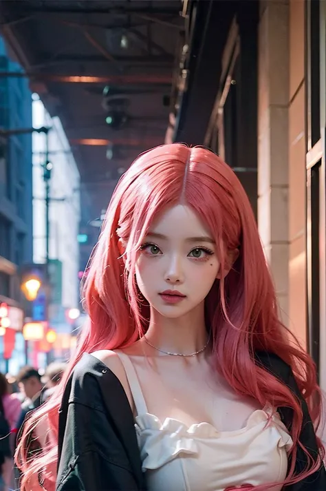 araffe girl with pink hair  belle delphine, red wig, anime girl cosplay, anime barbie doll, anime girl in real life, fairycore, ...