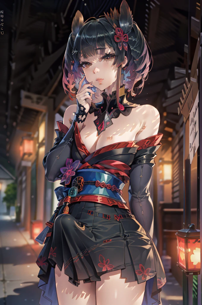 (extremely detailed CG unity 4k wallpaper),(masterpiece),(best quality),(ultra-detailed),(best illustration),(best shadow),(absurdres),(detailed background), skirt, big cloth bulge futanari, Detailed face, Detailed hair, Japanese, Arrogant, Rich, Mansion setting, hime hair cut, black hair, cumshot, Topless, Detailed Breasts, Detailed Penis