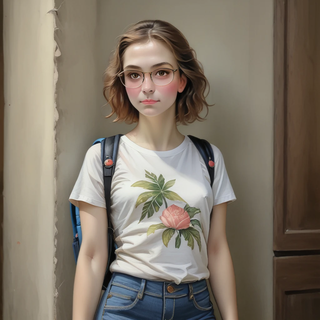 (zPDXL2),  score_9_up, painterly, faux traditional media, realistic, BREAK
1girl, (human:1.2), solo, close-up portrait, upper chest photo, (Chestnut, shoulder-length hair), brown eyes, (slender body), Light skin, blush cheeks, (wearing Jeans and t-shirt, sneakers, thin-framed glasses, Small backpack), tropical island background, BREAK
AissistXLv2, unaestheticXL_bp5, SimplePositiveXLv2, zPDXL2 PonyXLV6_Scores