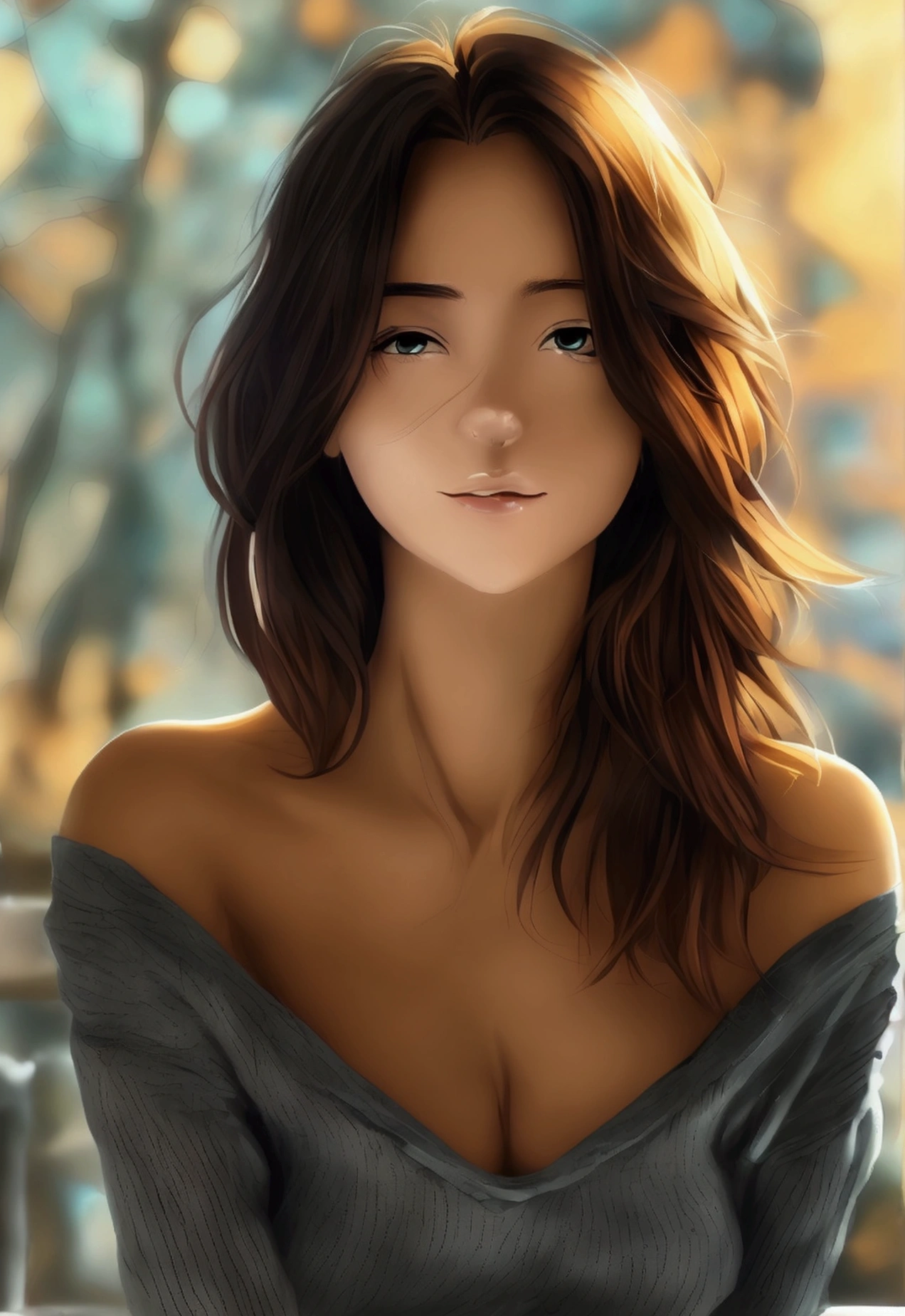 masutepiece, Best Quality, Illustration, Ultra-detailed, finely detail, hight resolution, 8K Wallpaper, Perfect dynamic composition, Beautiful detailed eyes, Mocha long sleeve knit dress,Straight hair,Small breasts natural color lip, Randomly sexy poses,Smile、20 years girl、Cute、Sexy shot looking at camera,Perfect and beautiful face
