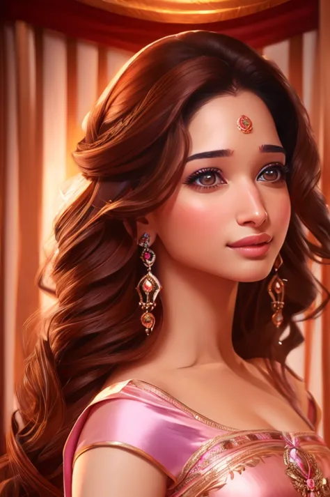 a stunning hyper realistic character portrait of a beautiful tamannah bhatia, expressive hyper detailed eyes, full hyper detaile...