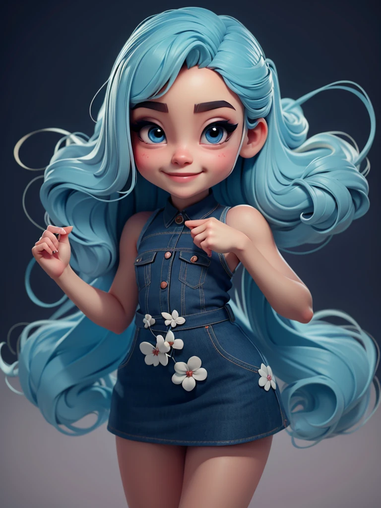 Baby girl cute chibi style, Fashion Style 2023, Stylish Theme, linda, expressive, glad, beautiful smile, beautiful straight hair, professional model, Cute poses, bionde, blue eyes, vivid color, bionde hair
