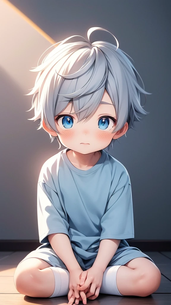 Anime Junge sitting on the floor with a bunch of stuffed animals, Anime Junge, Anime-Ästhetik, am besten bewertet auf pixiv, Anime-Moe-Kunststil, im Anime-Stil, Anime Ästhetik, hochwertiger Anime-Kunststil, Anime-Kunststil, artwork in the style of guweiz, Trends auf Pixiv, Großer Anime-Typ mit blauen Augen, im Anime-Stil