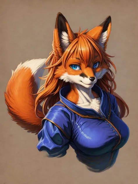 (masterpiece), (best quality),woman ((anthro)) , (fox girl),1girl,solo,(sharp focus),((look at viewer))edobwerewolf,mature femal...