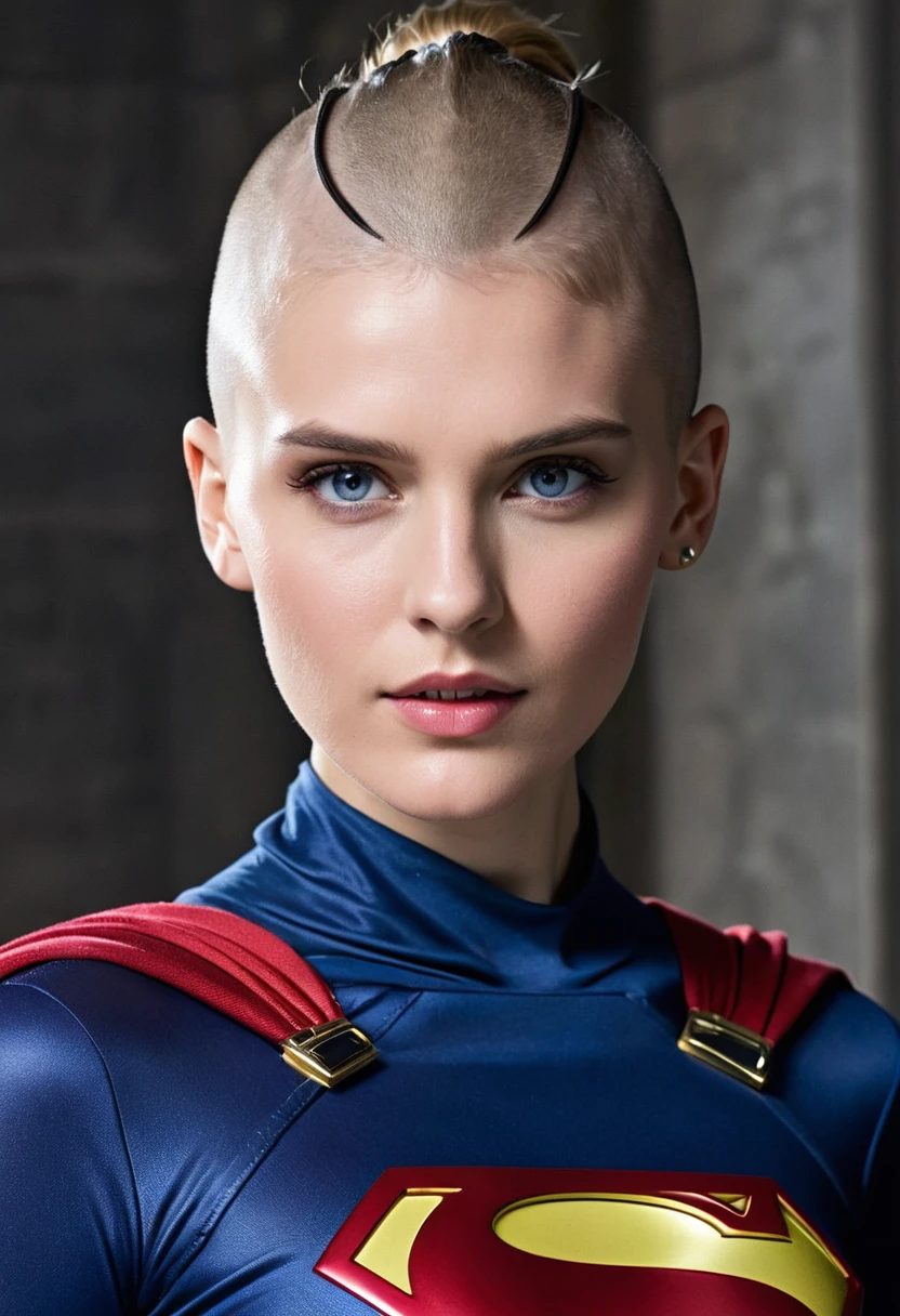 (((De primerísimo primer plano una hermosa mujer Ciber Punk con una parte de su cabeza rapada Gaia Weiss unter dem Mantel der Kryptonierin Kara Zor-The alias Supergirl(((Mit einem Teil seines Kopfes vollständig rasiert))),(((Imagenes LED)))Frontbilder, Spritzer, Farbbilder))),(((Imágenes LED))),((((Mit einem Teil seines Kopfes rasiert)))),(((Gaia Weiss unter dem Mantel der Kryptonierin Kara Zor-The alias Supergirl))),((((((LED)))))),(((LED-Bilder)))