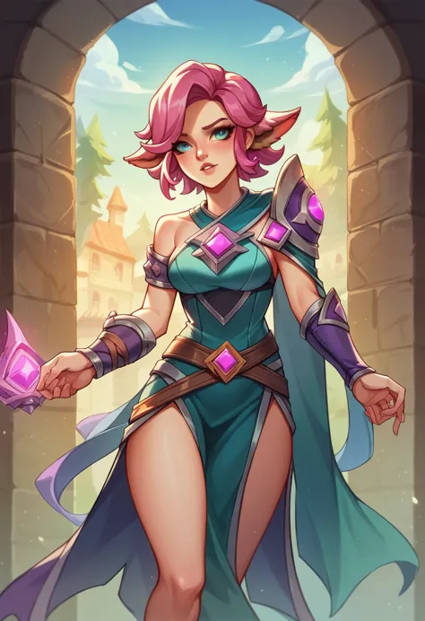  maeve from paladins, girl&#39;s t-shirt costume and only a thong, big ass